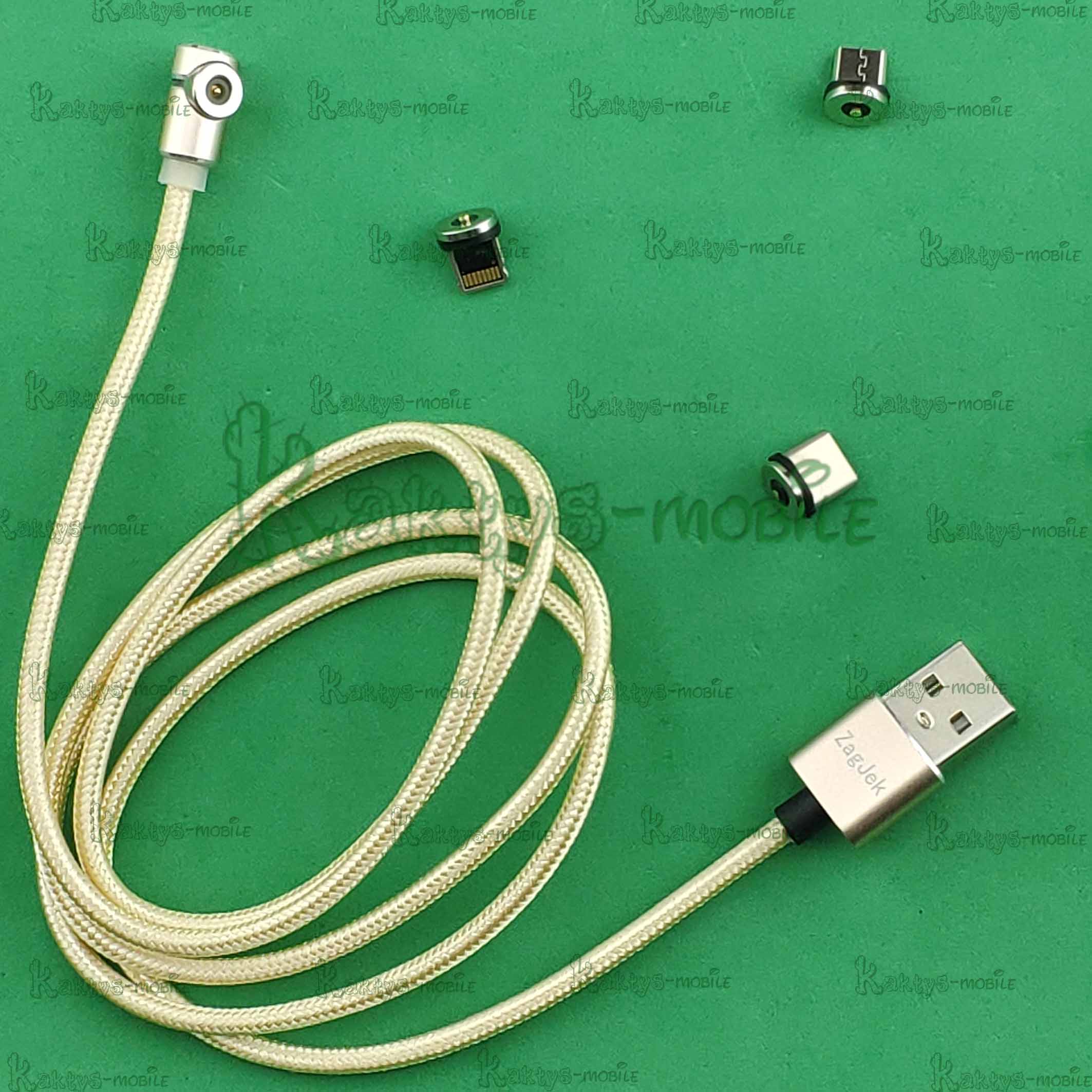 Магнитный кабель 3 А золотой (Lightining, Type-C, Micro USB) купить